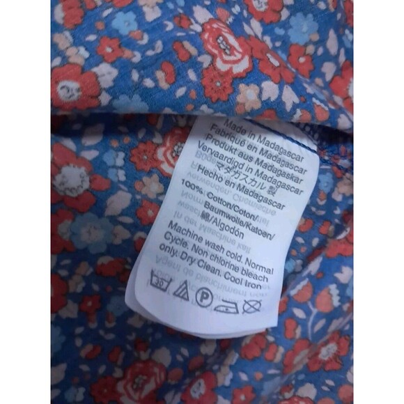 J. Crew Liberty Fabrics Betsy Ann Tank Top Floral Keyhole Back Blue Red Womens 8 - Picture 6 of 9